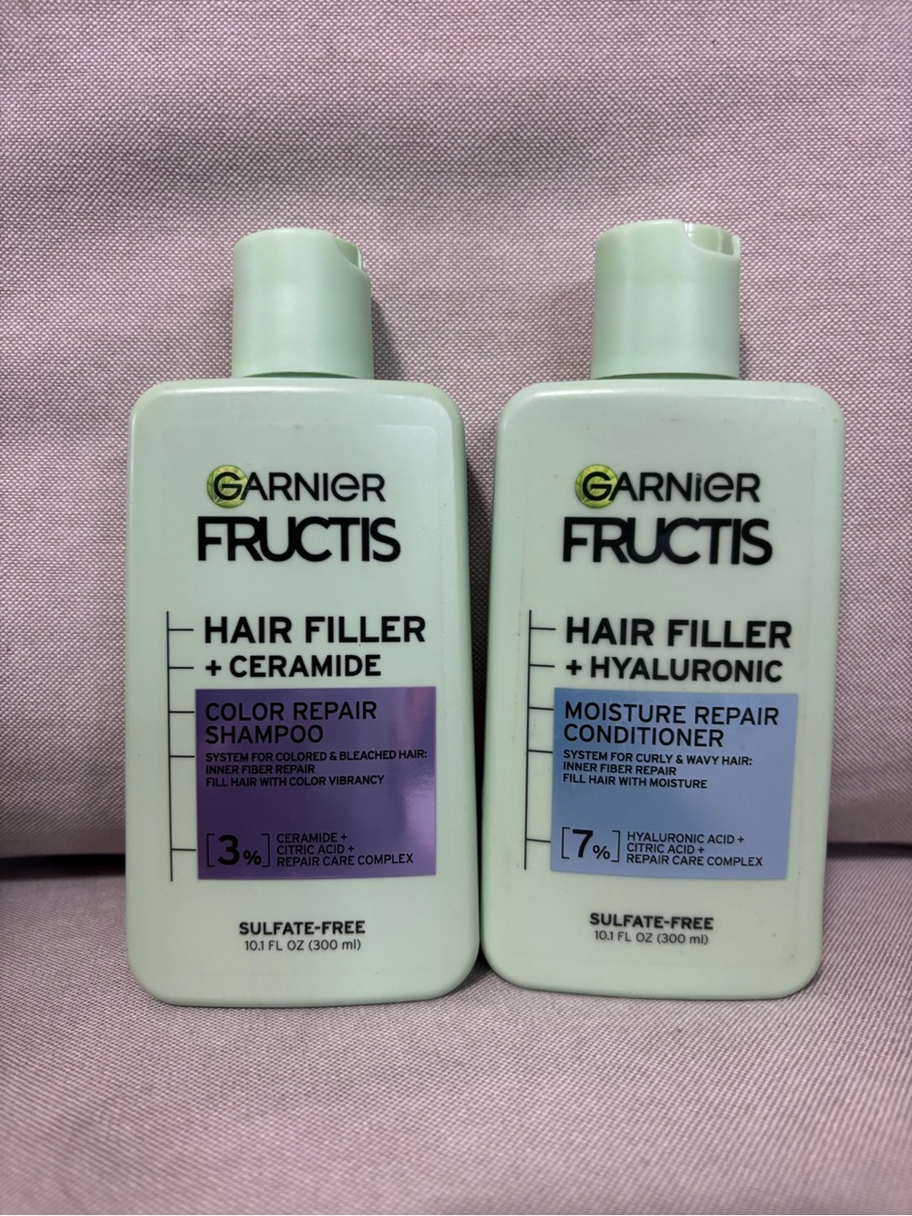 Garnier Fructis Hair Filler Mint Green Bottles